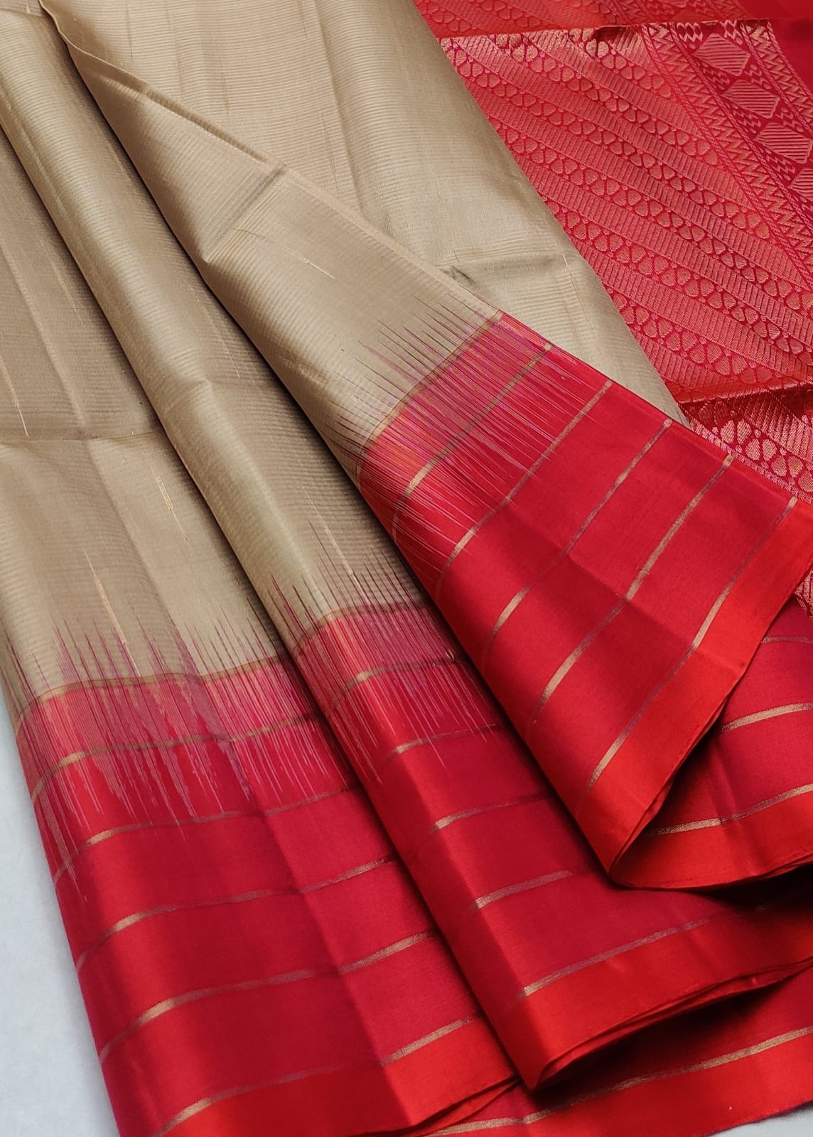 Sky Blue Pure Handloom Kanchipuram Double Warp Silk Saree.